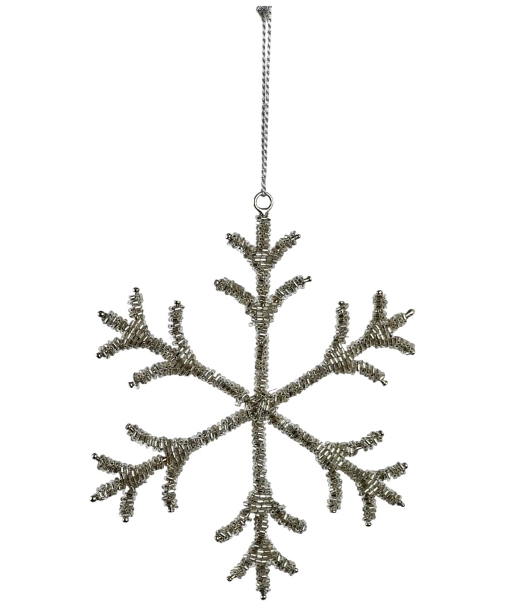 Adorno colgante decorativo de copo de nieve champagne 15 cm