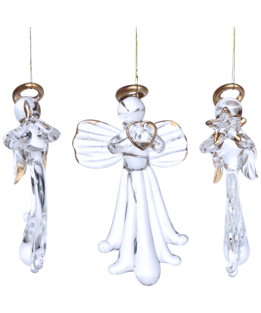 Set de 3 adornos colgantes ángeles 18 x 10 x 3.50 cm