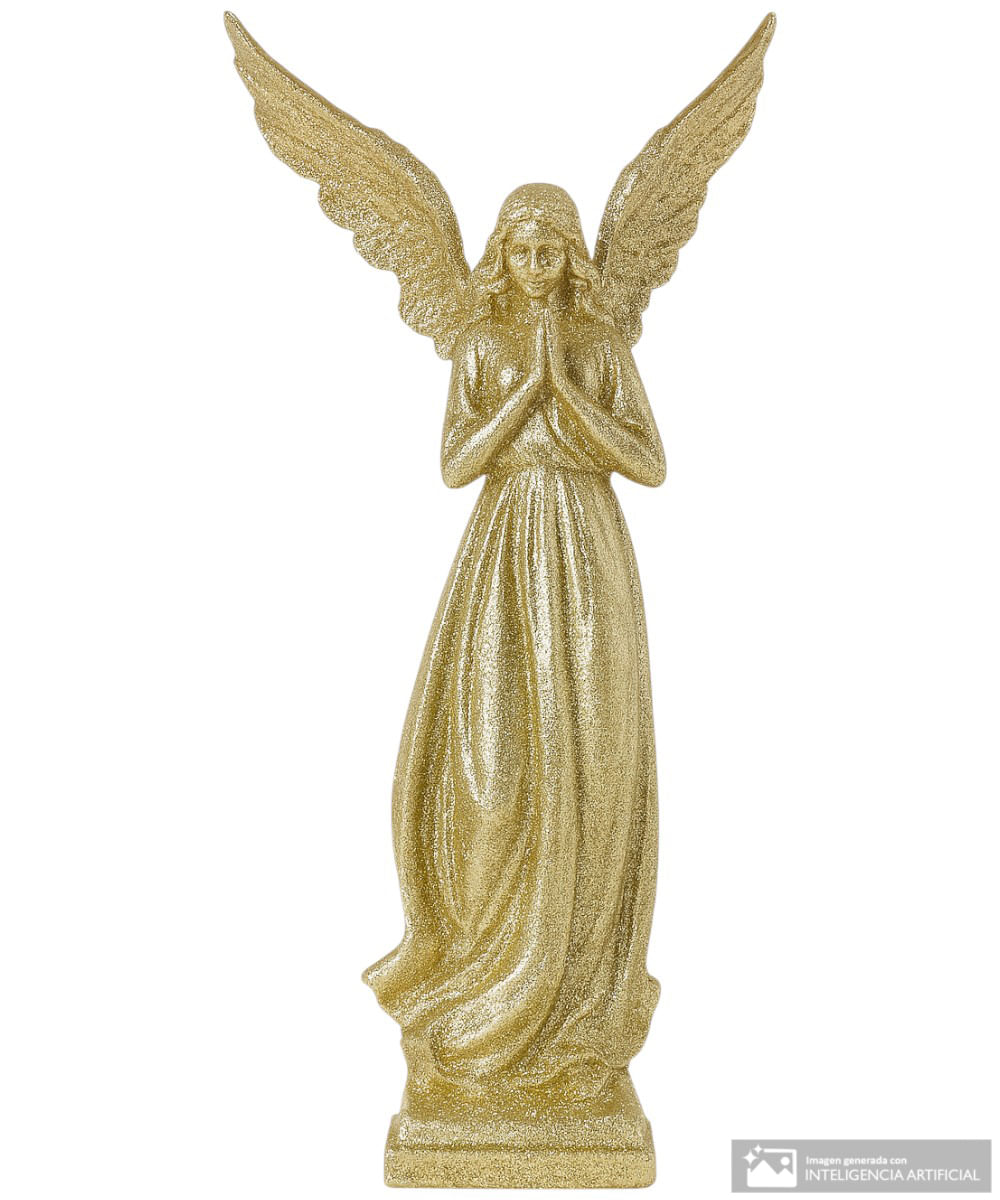 Figura decorativa de ángel dorado 40.6 cm