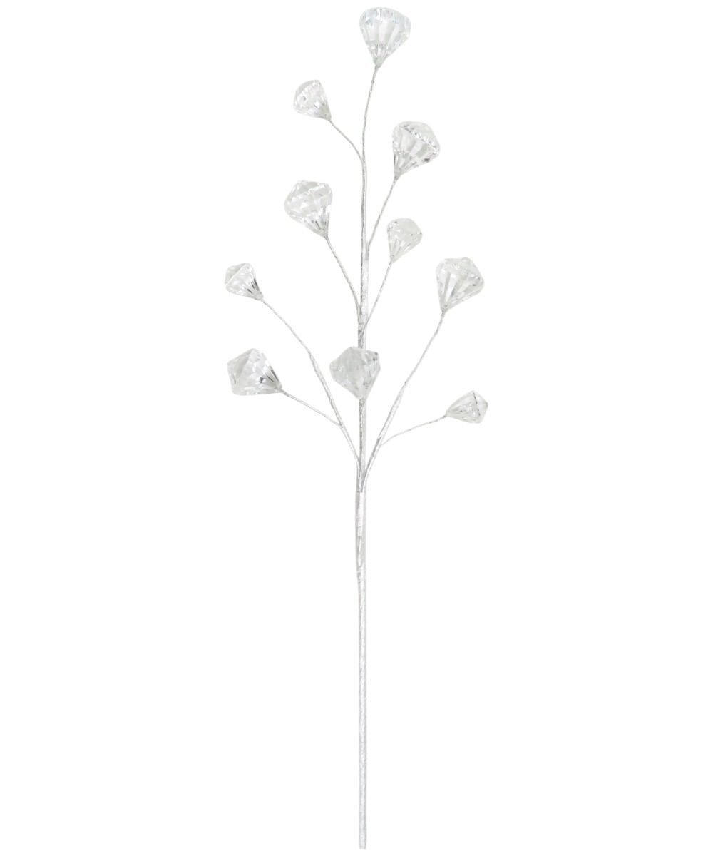 Rama decorativa plateada de diamantes de acrílico transparentes 55 cm