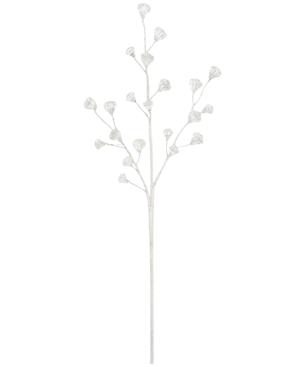 Rama decorativa plateada de diamantes de acrílico transparentes 55 cm