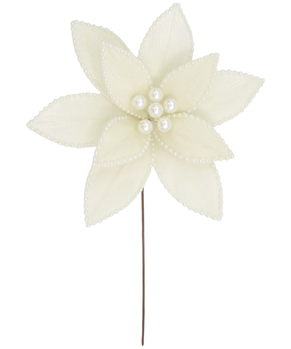 Pascua terciopelo color crema con perlas 30 cm x 45 cm