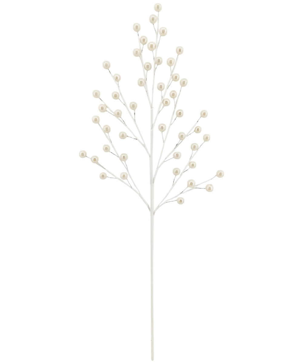 Rama decorativa de perlas color crema 70 cm