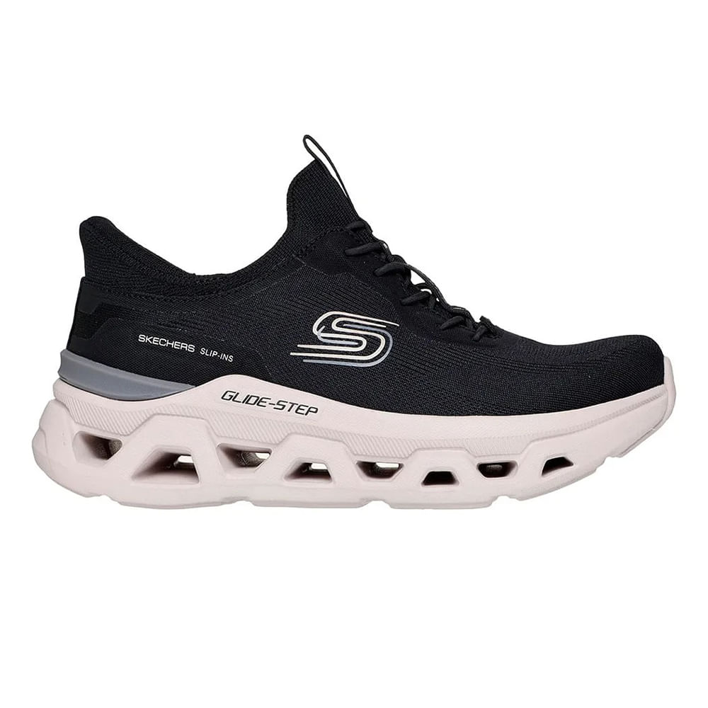 Zapato deportivo casual Skechers Glide Step color negro para mujer