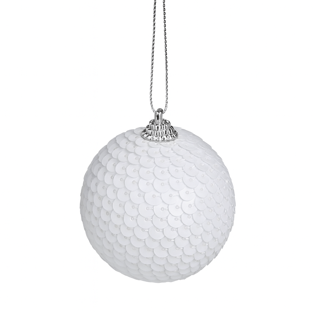 Set de 6 esferas decorativas blancas 8 x 8 x 8 cm