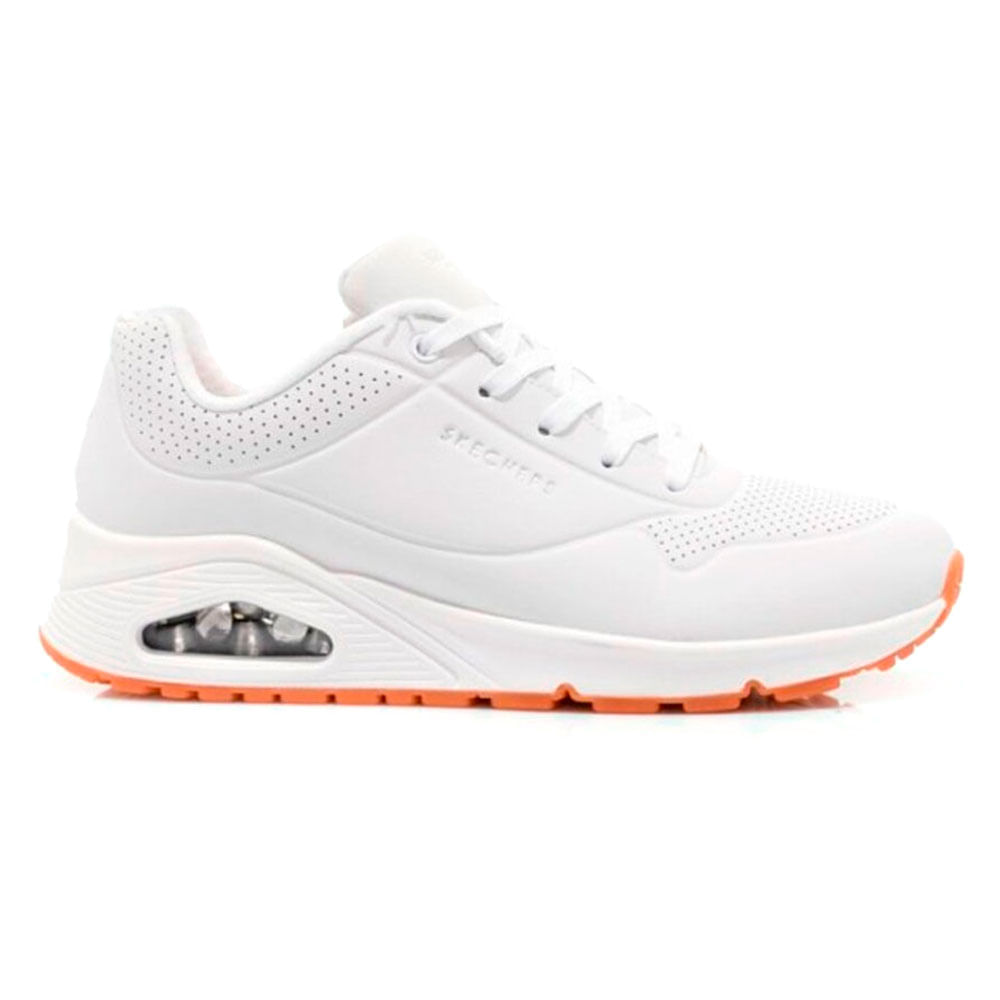 Zapato deportivo casual Skechers blanco para mujer