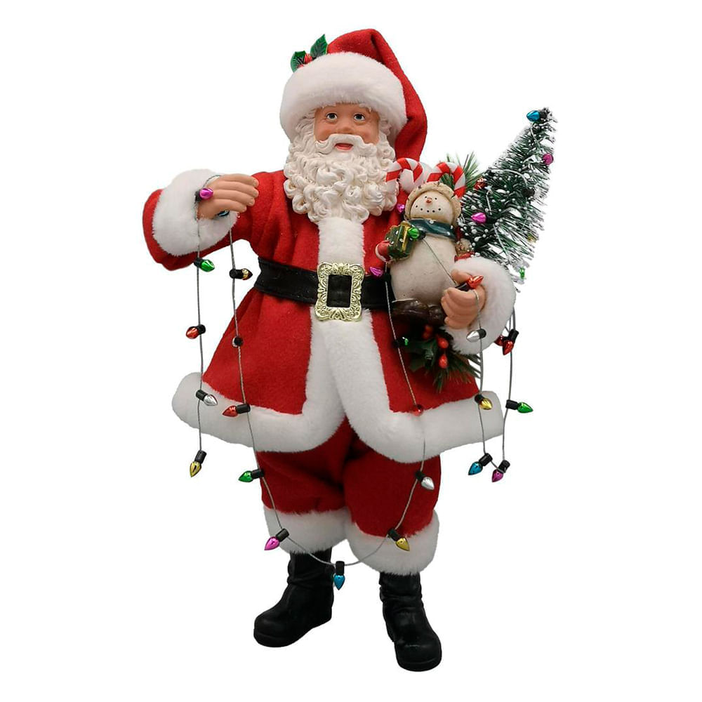 Santa Claus decorativo con guía de luces 28 cm