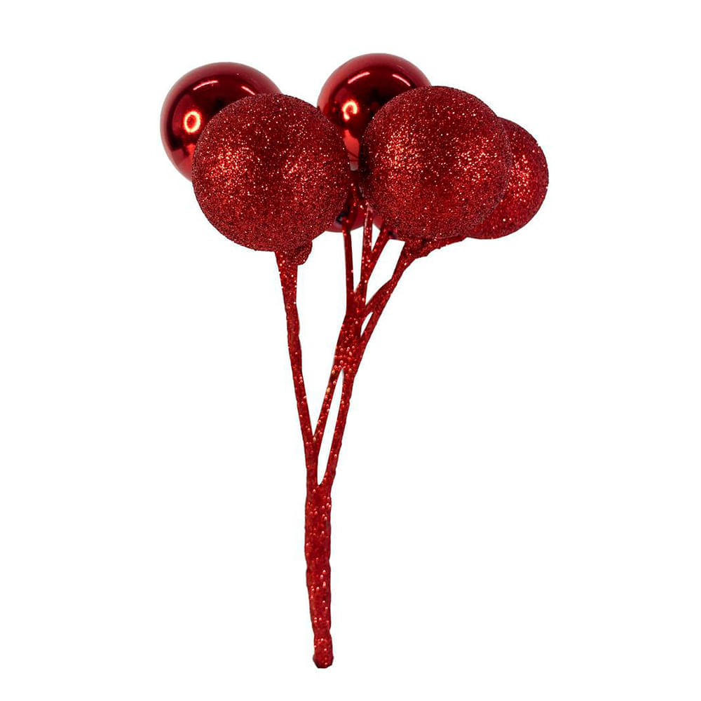 Rama decorativa roja para árbol 12 cm