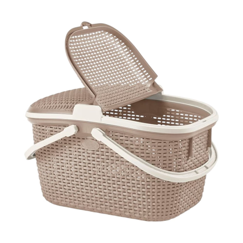 Canasta Picnic Tavaruá ratán en color Beige