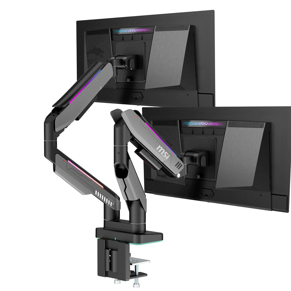 Soporte para monitor MSI RGB dual para 17" (43.18 cm) a 35" (88.9 cm)