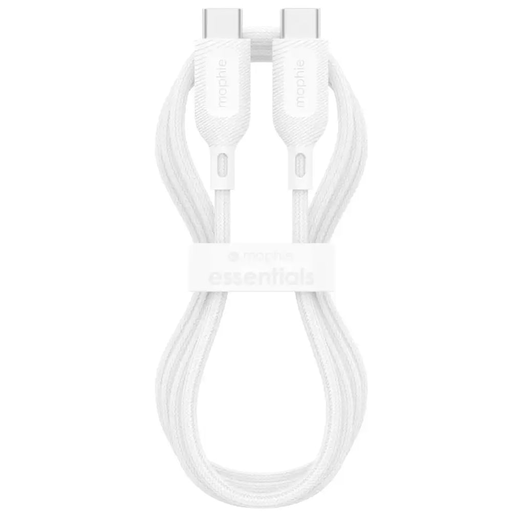 Cable trenzado USB-C a USB-C blanco 1m 60W