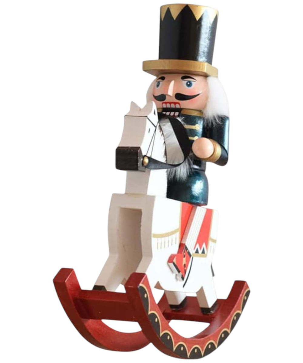 Cascanueces soldado azul en caballo 9 x 24.5 x 30 cm