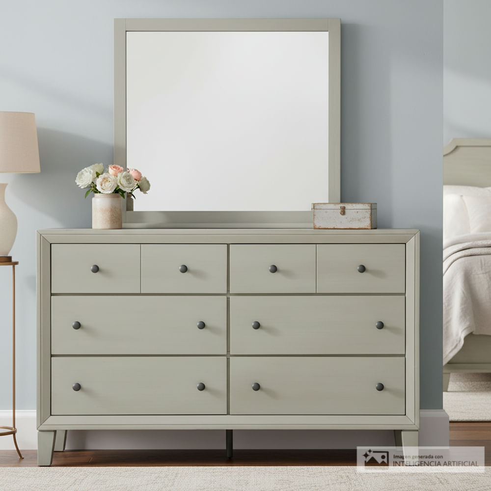 Gavetero con espejo de 8 cajones