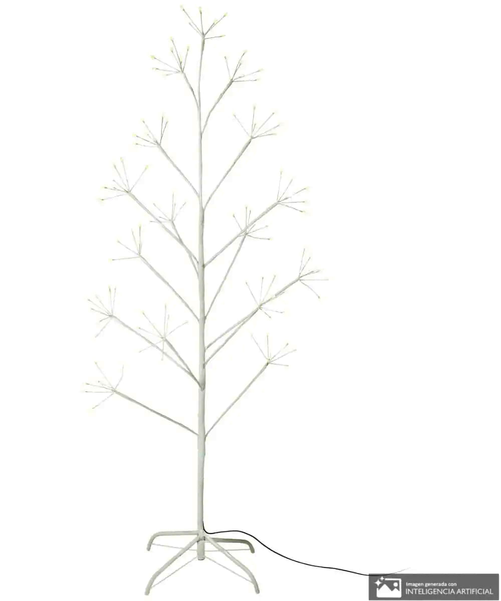 Árbol navideño blanco iluminado 150 cm