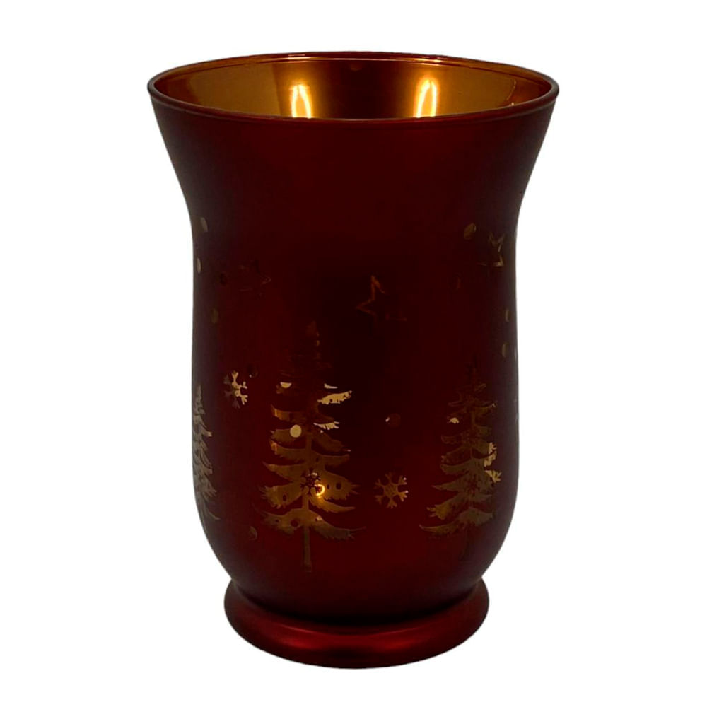 Jarrón de vidrio navideño 20 x 14 cm