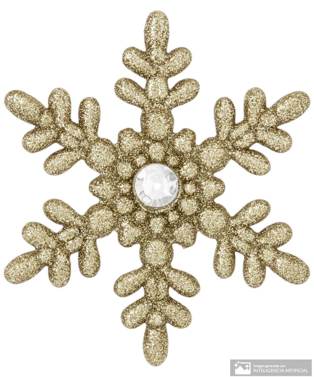 Adorno colgante decorativo copo de nieve champagne 10 cm