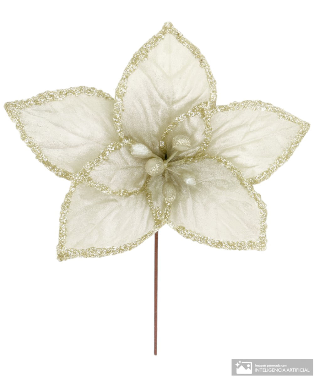 Pascua terciopelo plateada con glitter 21cm x 20 cm