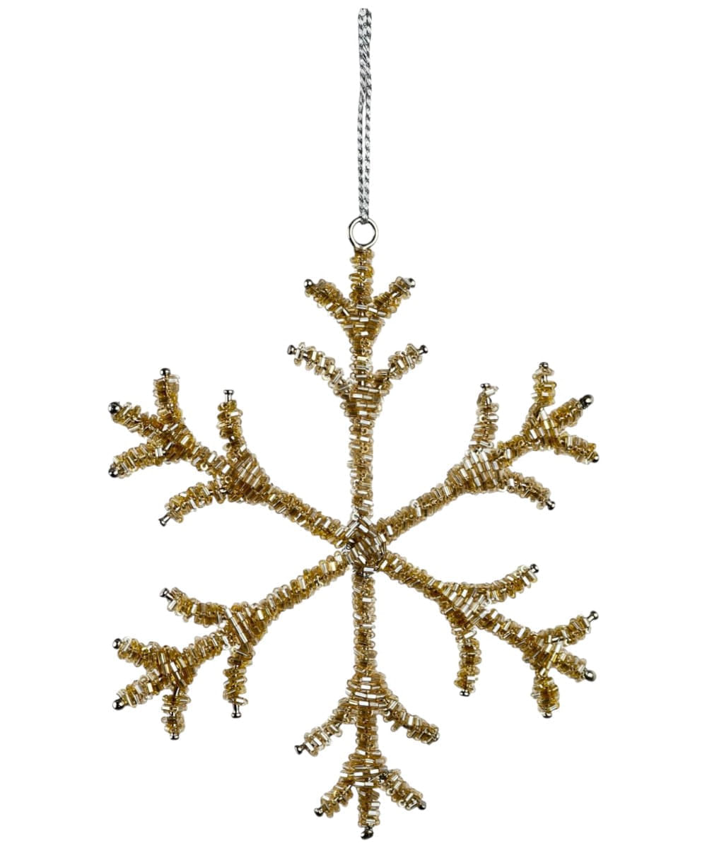Adorno colgante decorativo de copo de nieve dorado 15 cm
