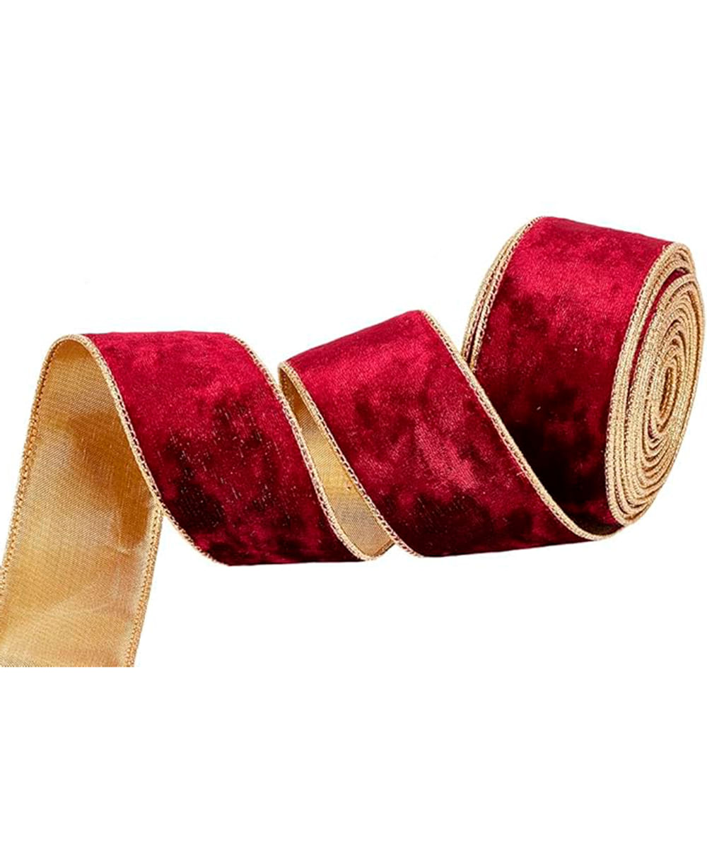 Listón rojo terciopelo burgundy 6.3 x 823 cm