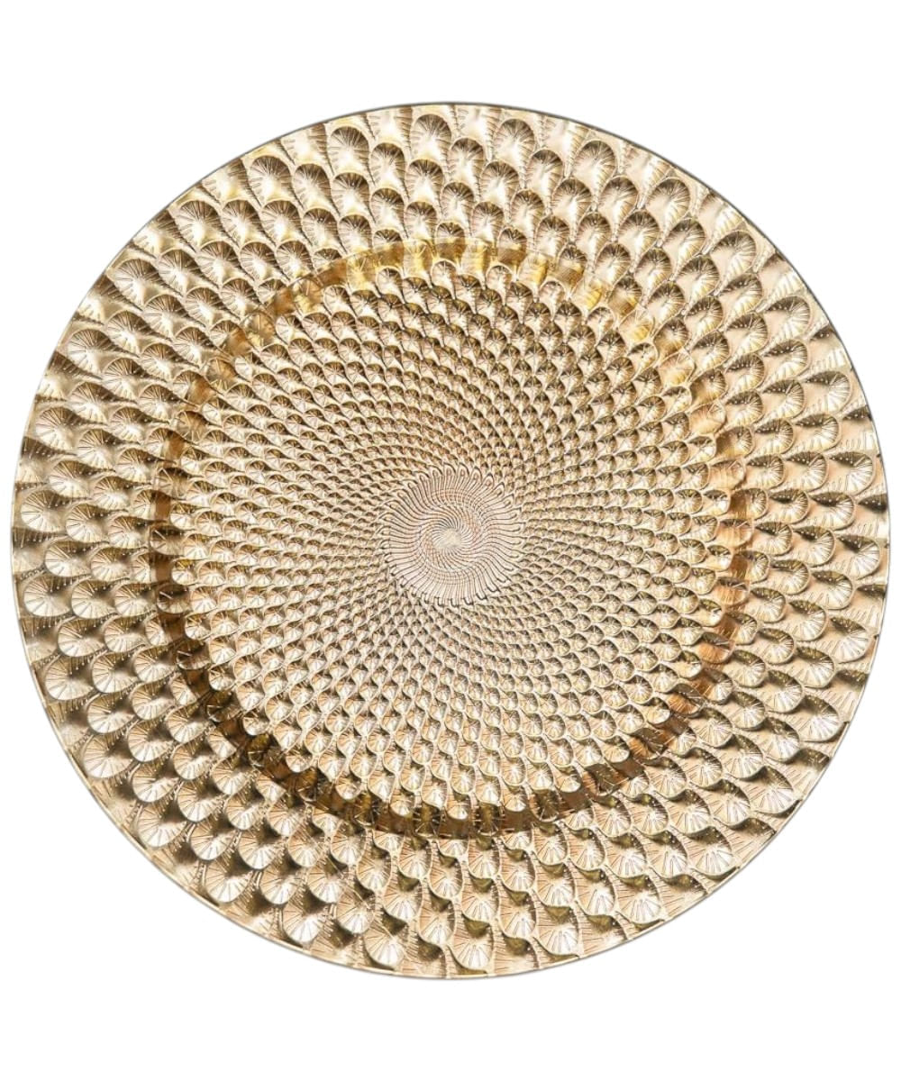 Portaplato de vidrio dorado 32 cm