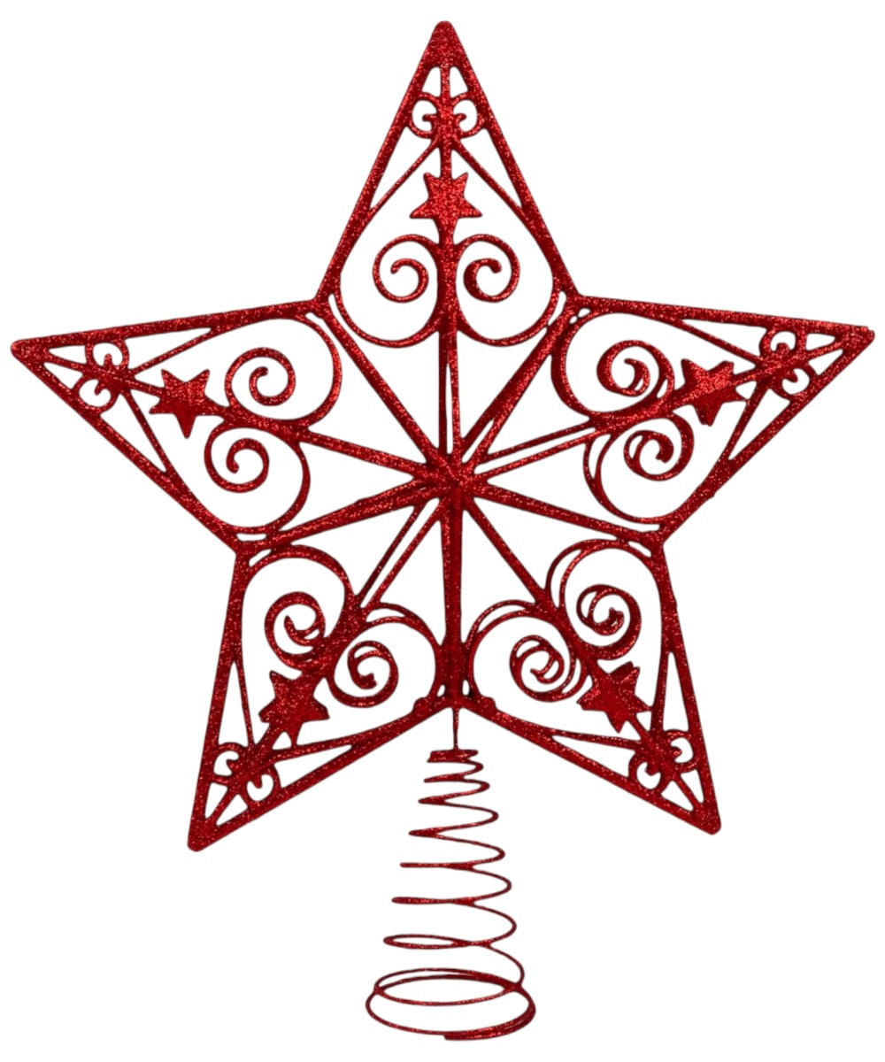Estrella roja para punta de árbol 28 x 26 x 5 cm