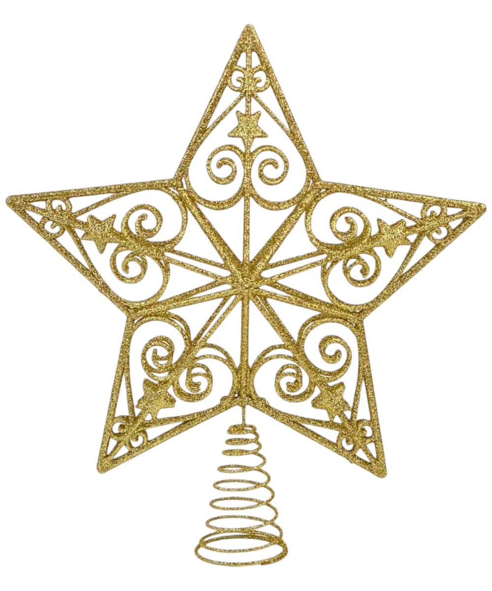 Estrella dorada para punta de árbol 28 x 26 x 5 cm