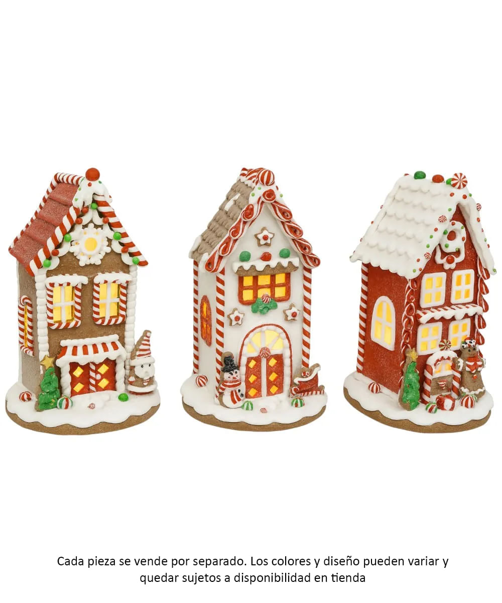 Casa de jengibre navideño diseño surtido (1 pieza) 14 x 14x 21 cm