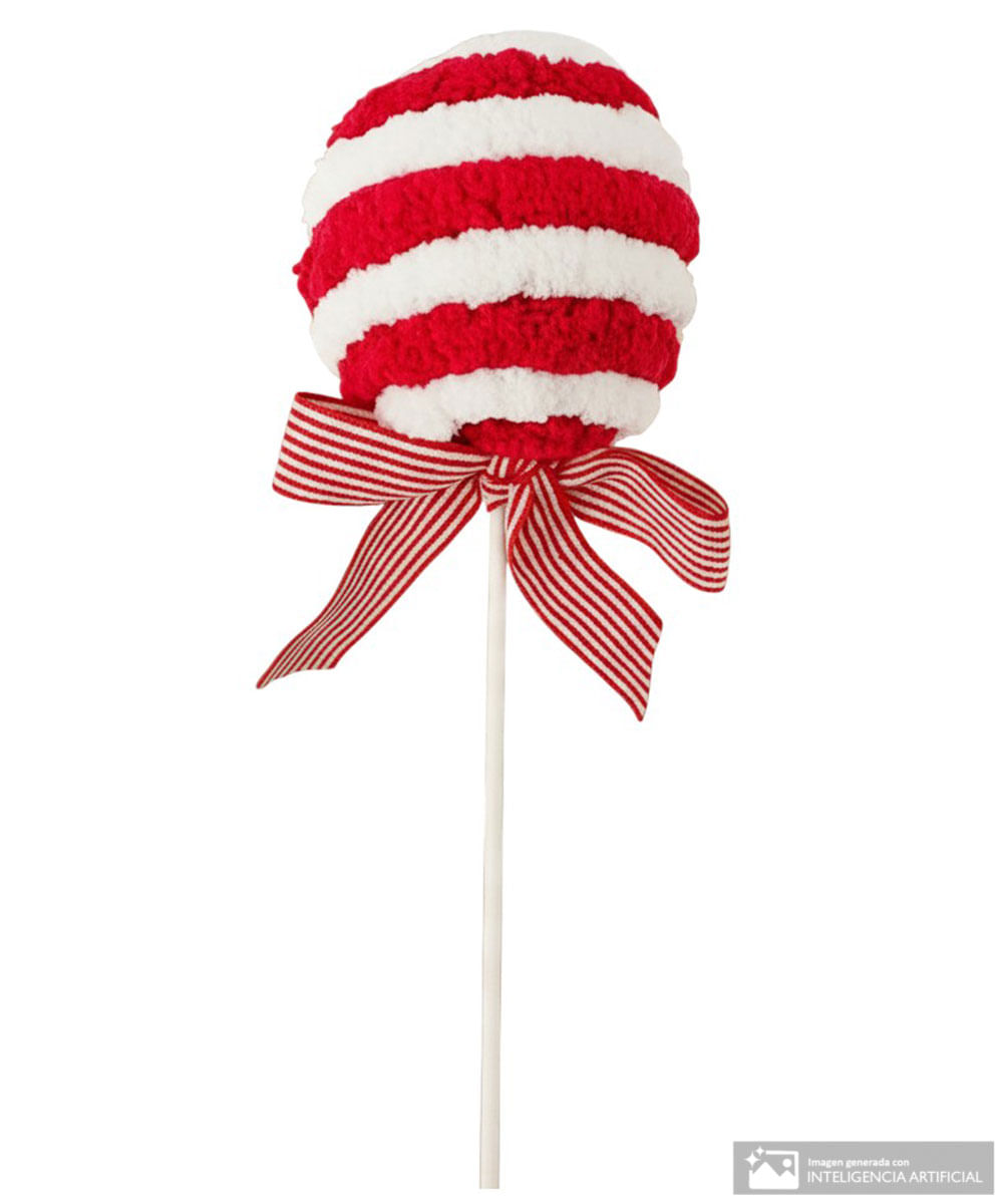 Adorno decorativo blanco/rojo 11 x 34 cm