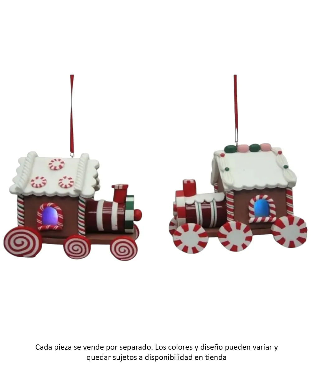 Adorno colgante surtido tren de caramelo y jengibre 8 x 5 x 7 cm