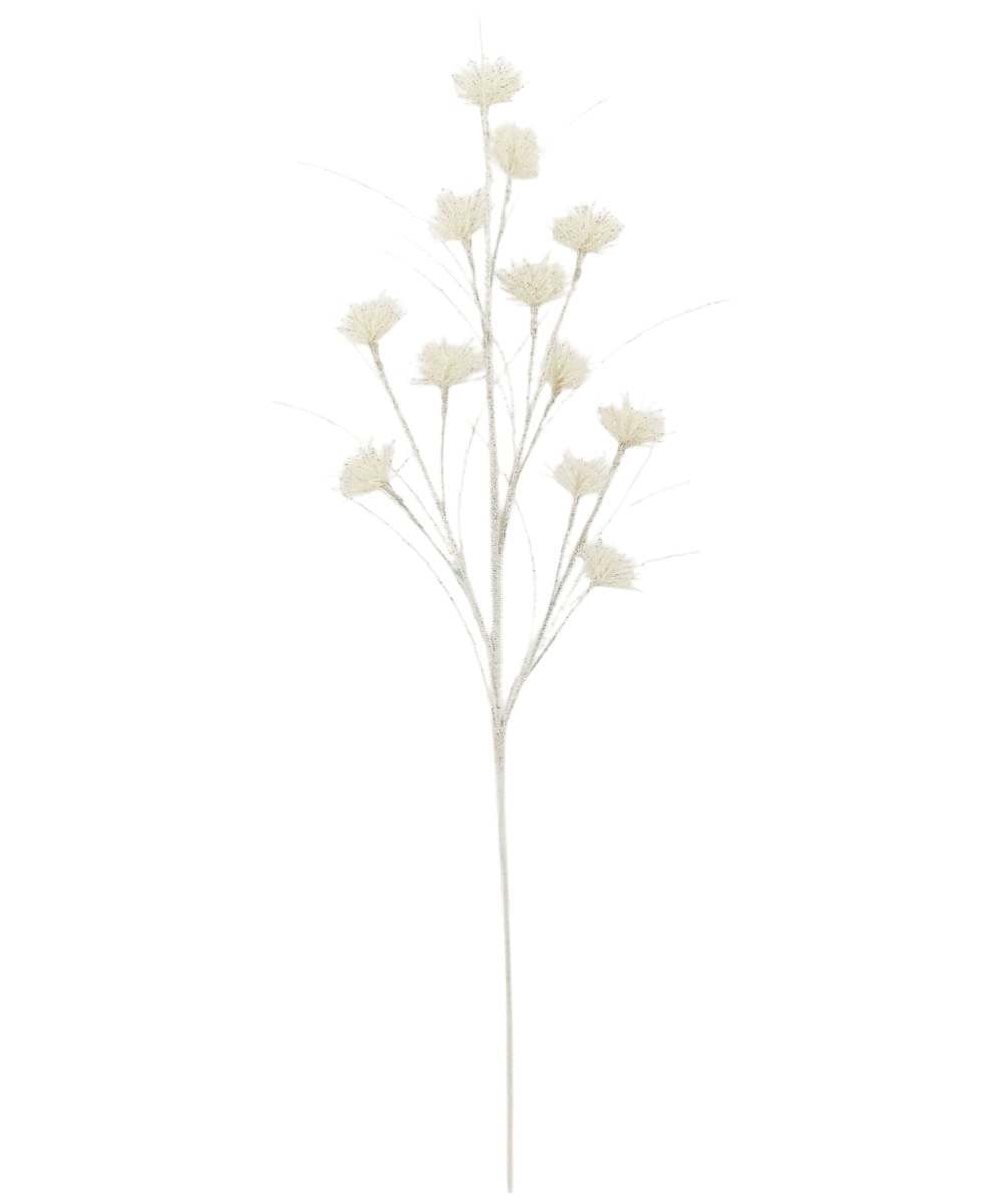 Rama decorativa de pino blanca con glitter 80 cm