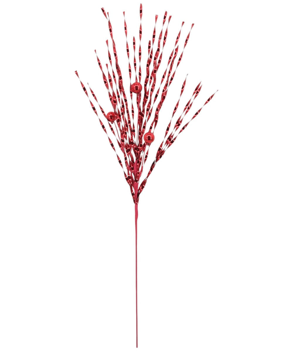 Rama decorativa roja metálica para árbol 80 cm
