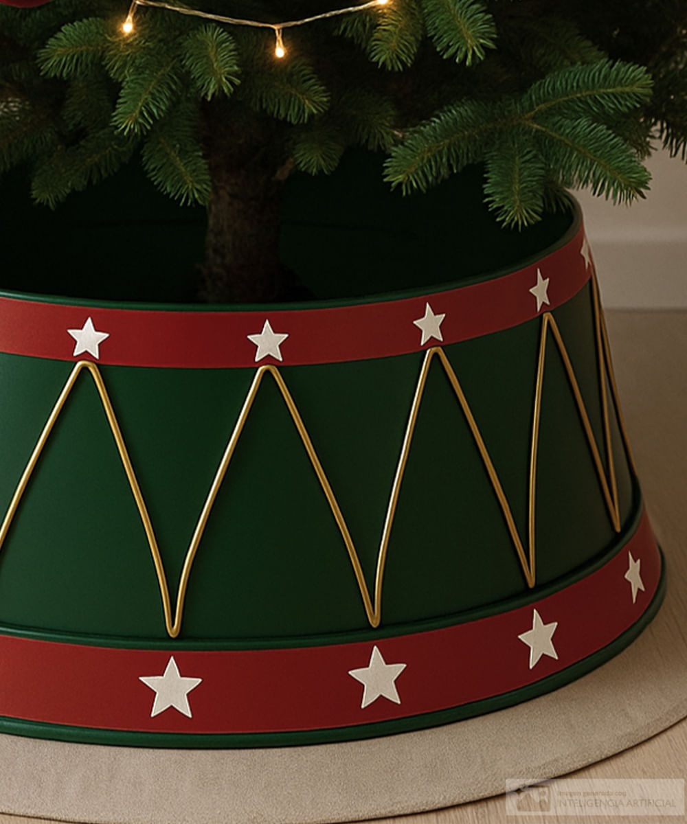 Base para árbol metálico verde 65 x 65 x 25 cm