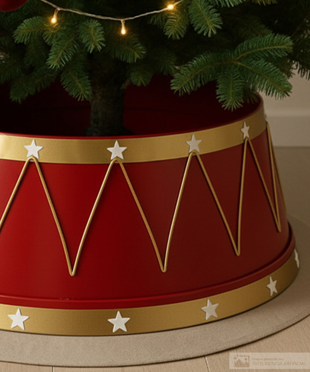 Base para árbol metálico rojo 65 x 65 x 25 cm