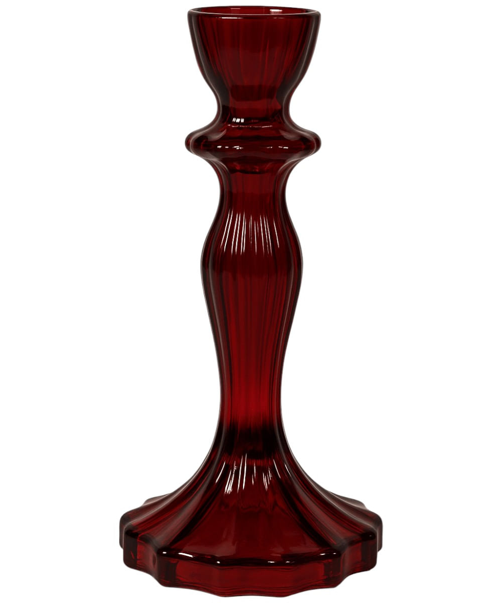 Portavelas decorativo rojo 8 x 15 cm