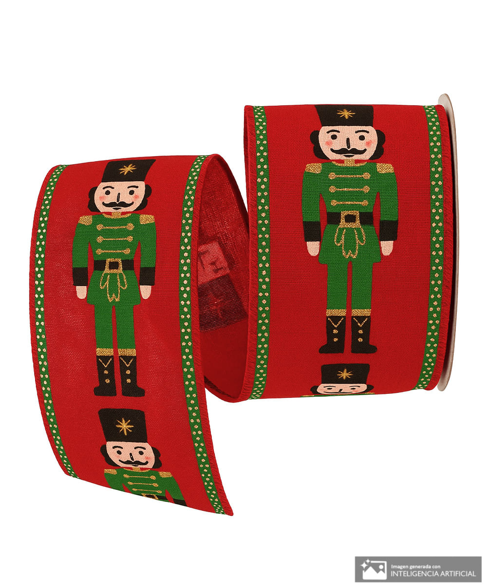 Listón rojo decorativo cascanueces 10 x 10 x 7 cm