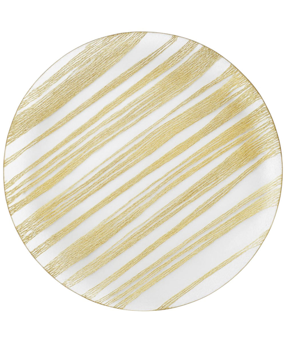 Portaplato de vidrio con líneas doradas 32 cm