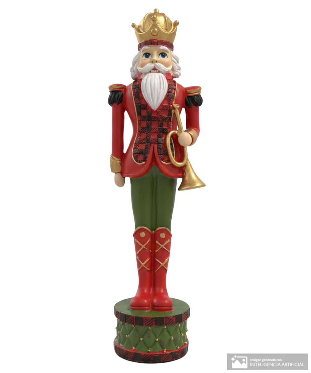 Cascanueces rojo con trompeta 8.5 x 5.8 x 25.5 cm