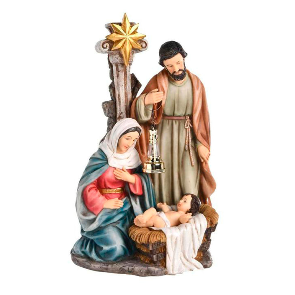 Figura sagrada familia con estrella de belen de 30.48 cm