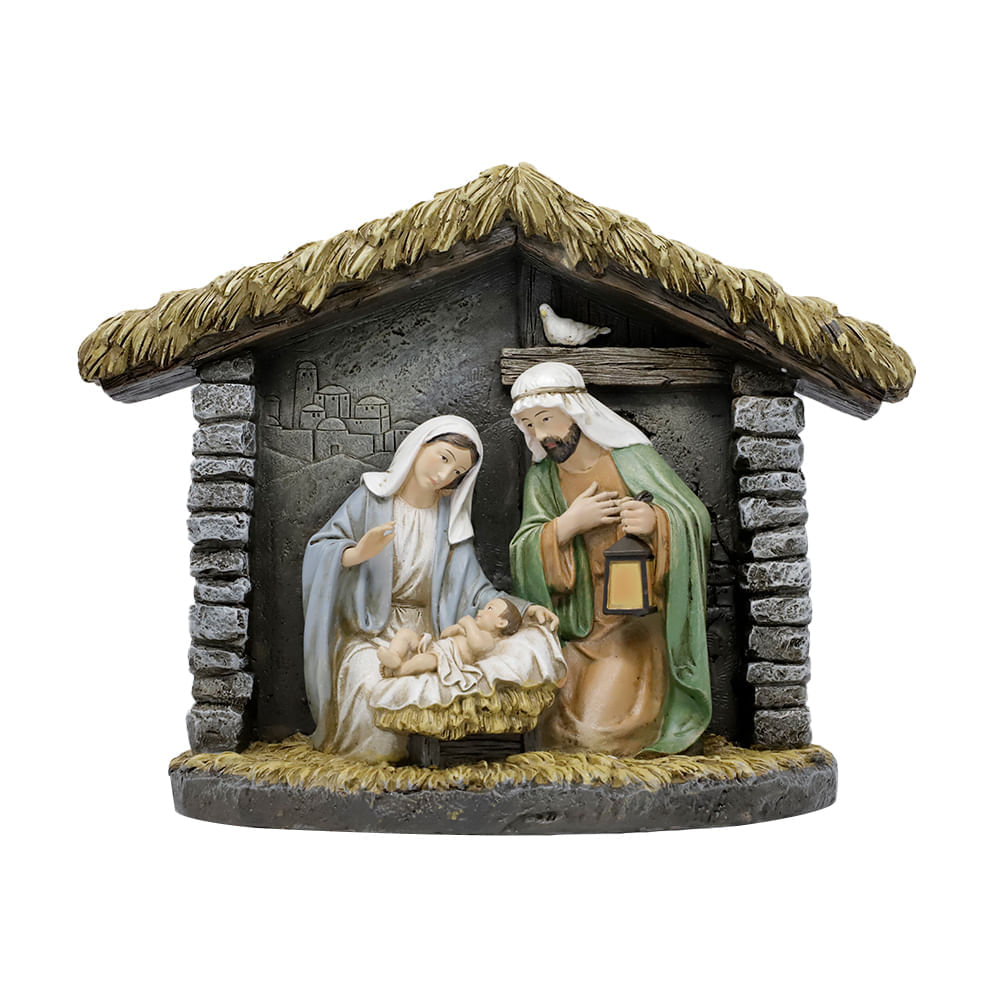 Figura navideña de la sagrada familia 30.5 x 23 cm