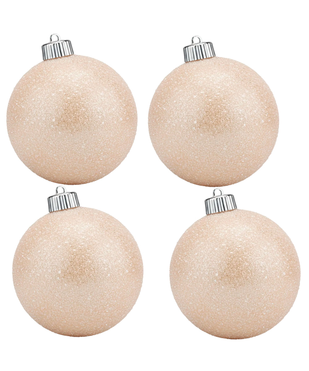 Set de 4 esferas navideñas doradas 10 cm