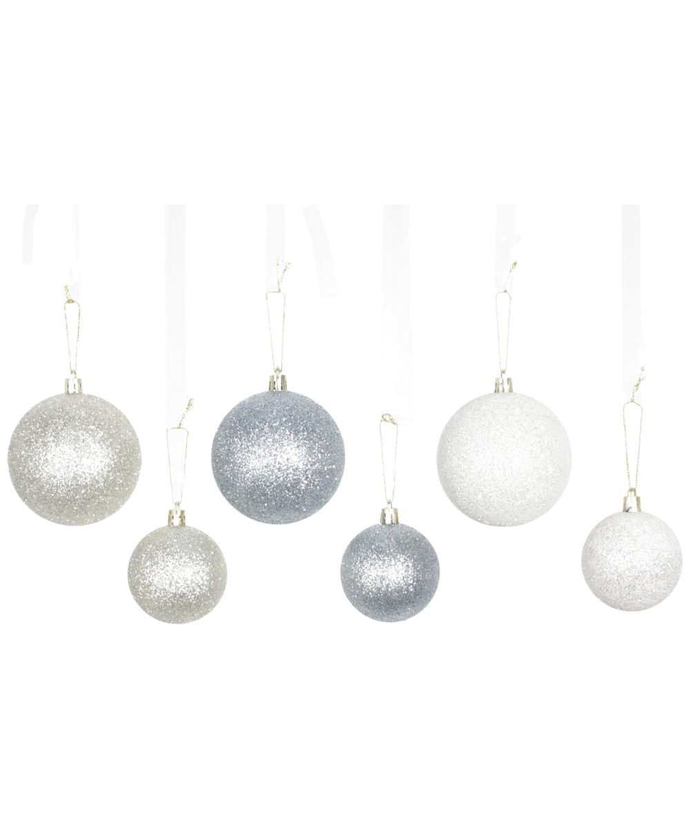 Set de 76 esferas navideñas celeste y champagne