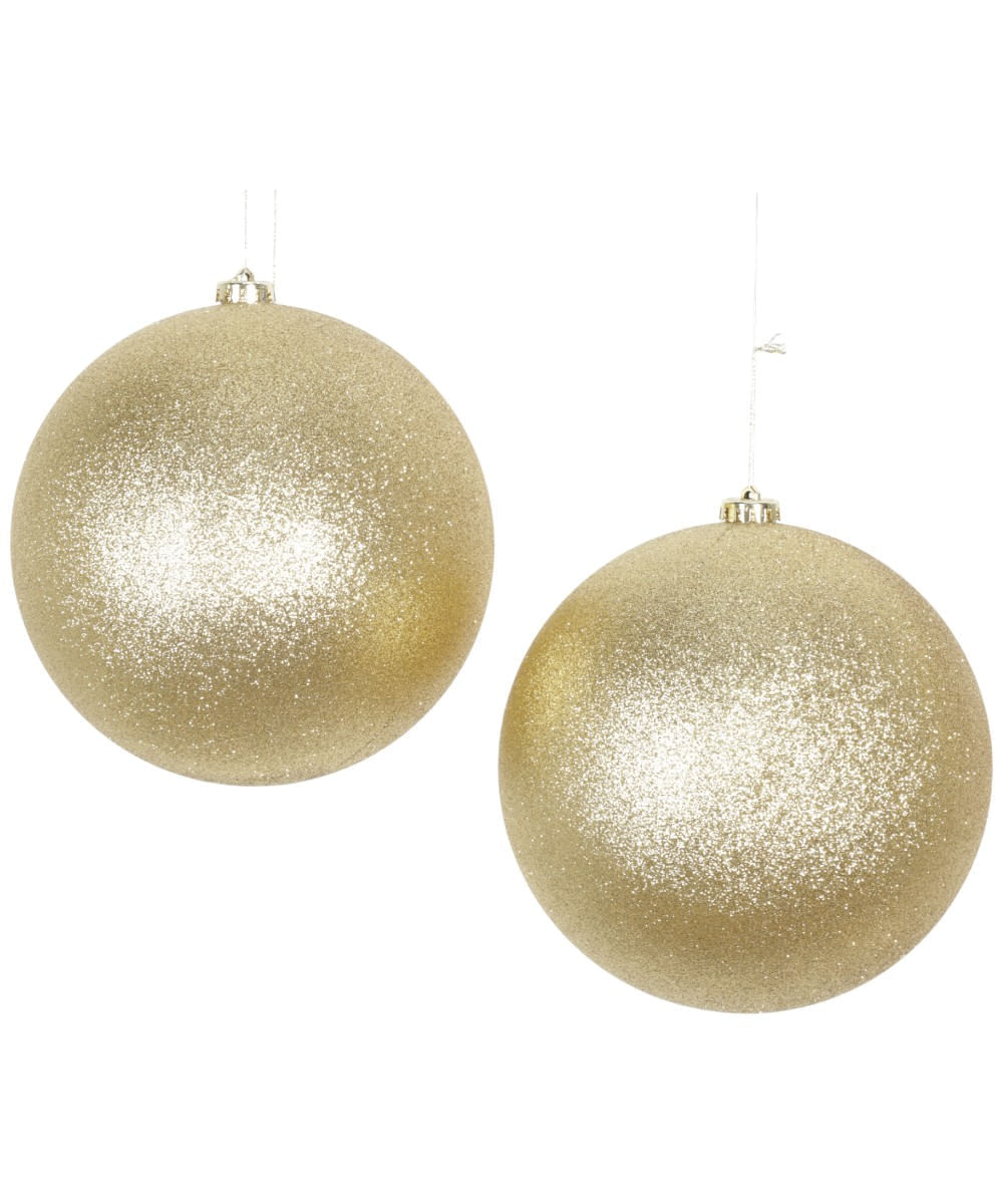 Set de 2 esferas navideñas doradas 20 cm