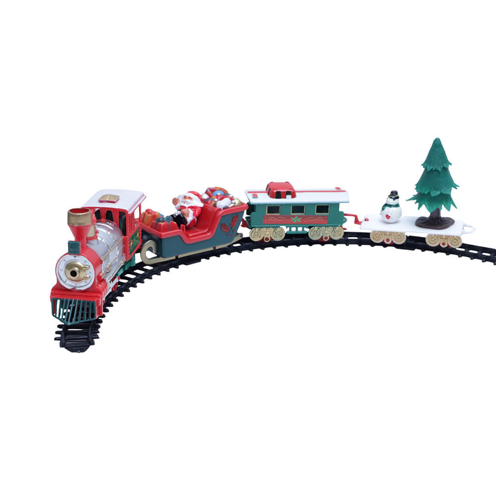 Tren navideño con luz y música 22 piezas 39.2 x 20.7 x 5.3 cm