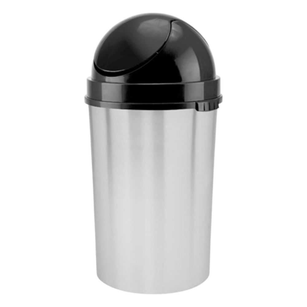 Basurero Cosmos N80, 60 litros, tapa vaivén color metalizado