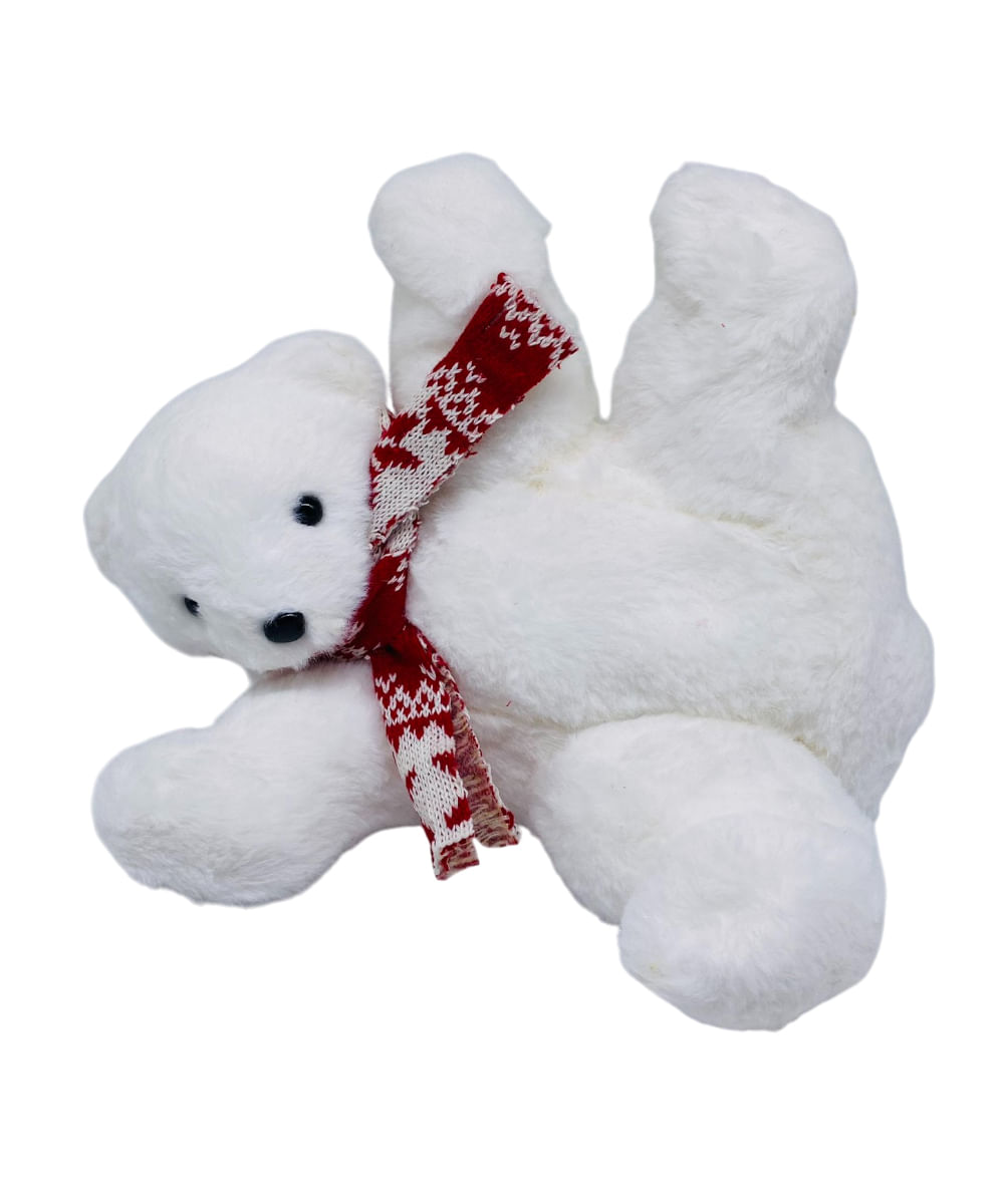 Oso polar navideño decorativo con bufanda 27 x 20 x 21 cm