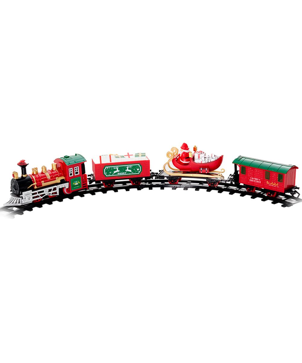 Set de tren navideño con luz y música 18 piezas 75 x 75 cm