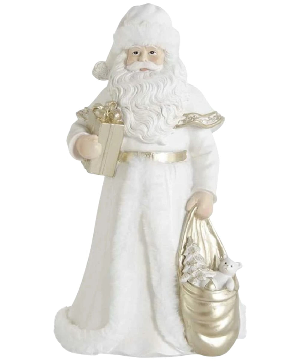 Santa Claus blanco con bolsa de regalos 17.5 x 17 x 31 cm