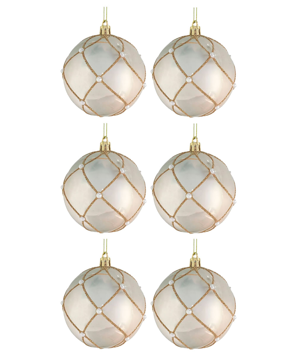 Set de 6 esferas decorativas 8 cm