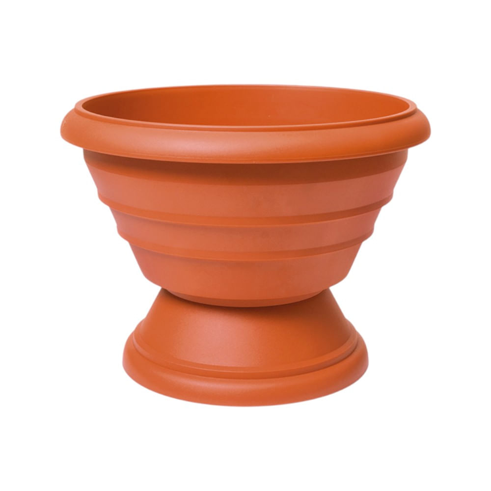 Maceta bambú con pedestal gigante 41.2cm x 30.3 cm en color terracota