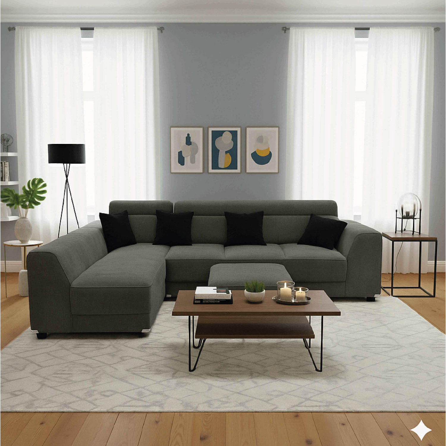 Sala esquinera Sacramento 3 piezas